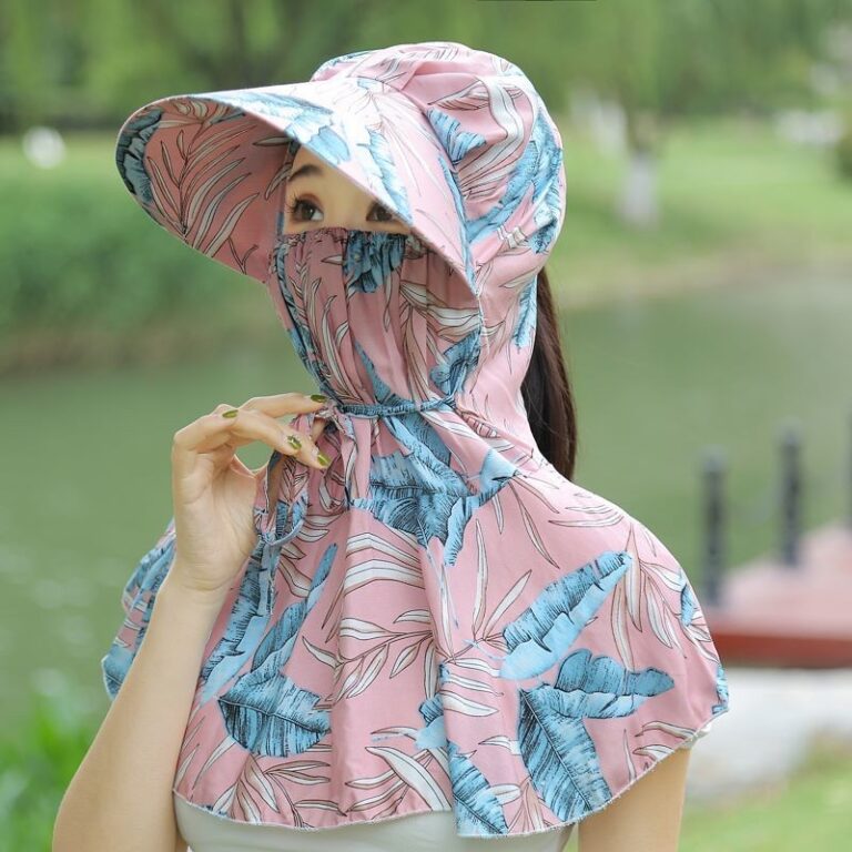 Chapéu de Sol de Verão para Mulheres com Xale pa