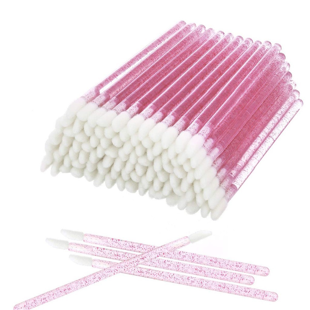 500 Escova Labial Descartável Cristal Maquiagem Batom Brilho Vara Sombra De Olho Esfregaço Ferrament