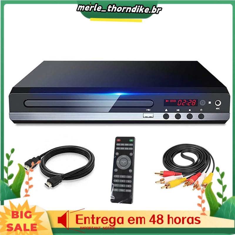 Leitor De DVD 1080P HD Home Player Box Para TV Todas As Regiões Grátis CD-Disk AV-Output EVD-Plugue