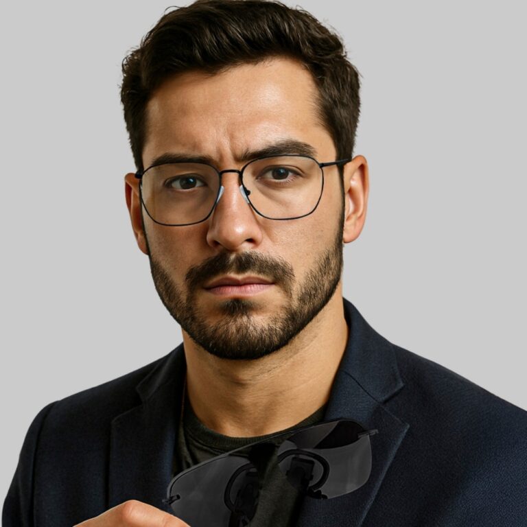 Óculos Masculino 2 em 1 Armação para Grau com C