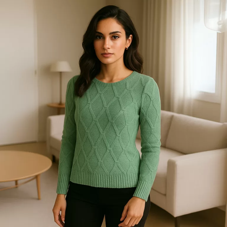 Blusa Tricot Feminina com Trama Texturizada Manga 