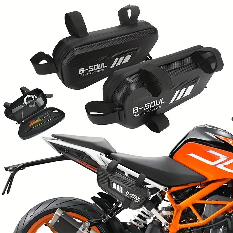 Bolsa Bag Quadro Rígida A Prova D Água Para Motocicleta Com Bolsos