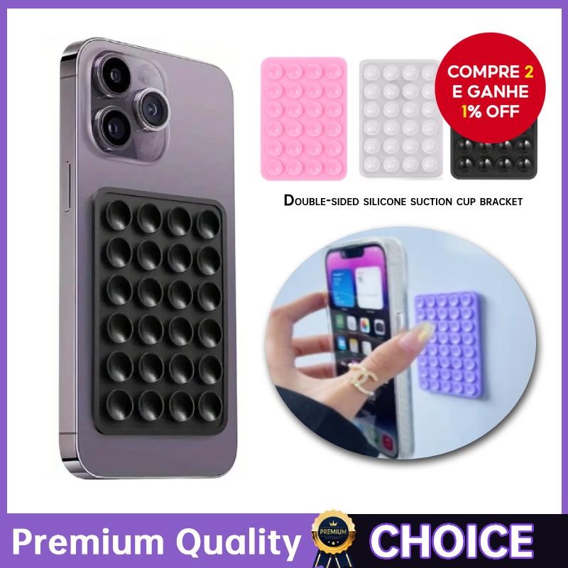Suporte De Ventosa De Silicone Dupla Face Com Para Telefone , Almofada De Sucção De Borracha