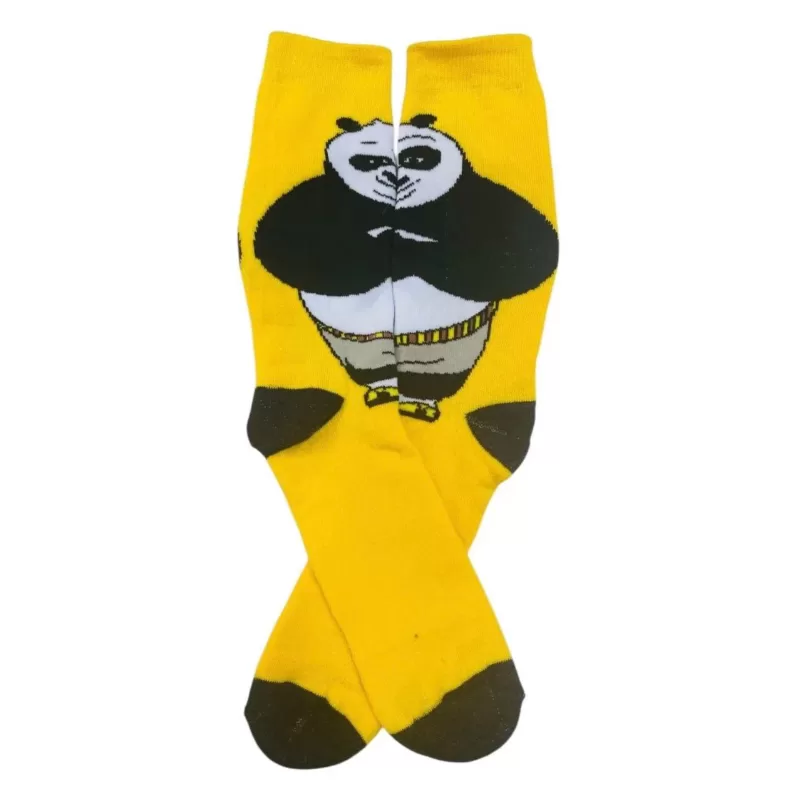 Meia Personagem Kun-Fu-Panda Divertida Adulto Atoalhada  Confortável  Algodão Macio  Pronta Entrega