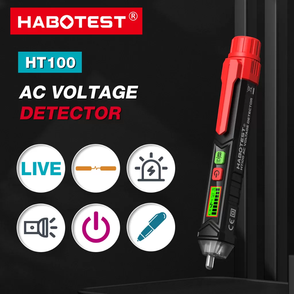 Caneta De Teste De Tensão Ca HABOTEST HT100 12V-1000V/48V Detector Sem Contato LCD Testador Digital