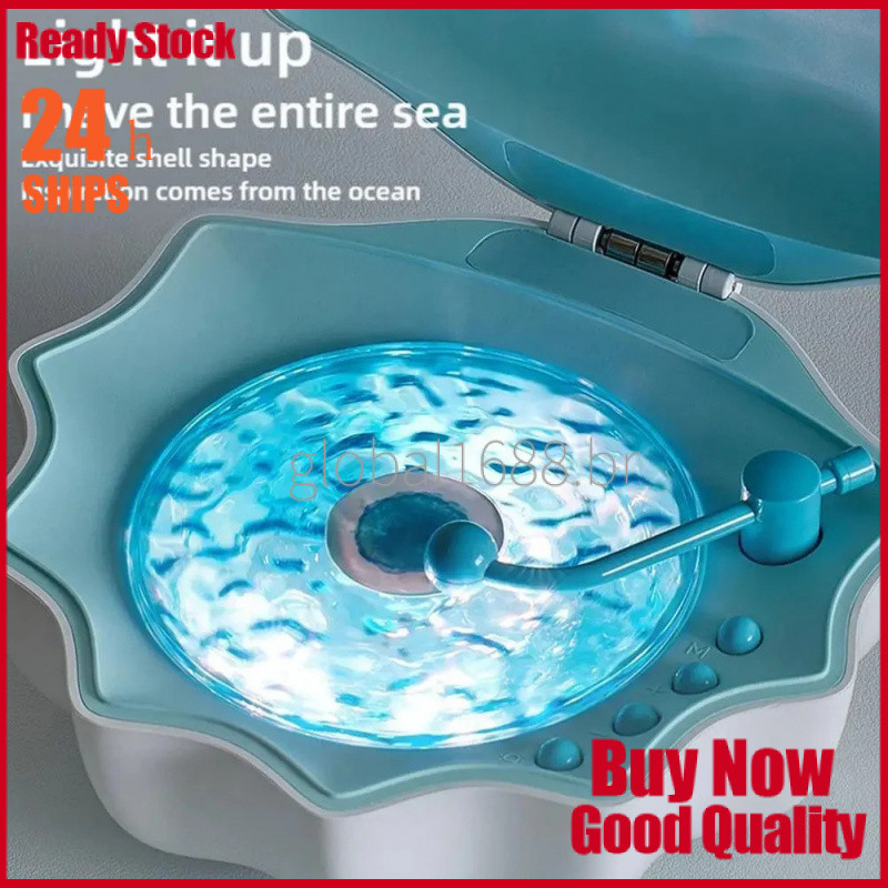 {READY STOCK} Alto-falante Bluetooth Shell com Projetor de Aurora Boreal  Lâmpada de Ambiente em 7 C