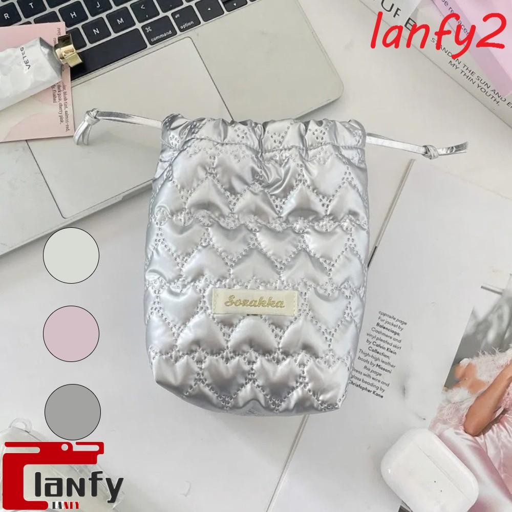 Bolsa De Armazenamento Para Câmera LANFY , Moedas De Couro PU Amor Coração Maquiagem Mão Com Laço À