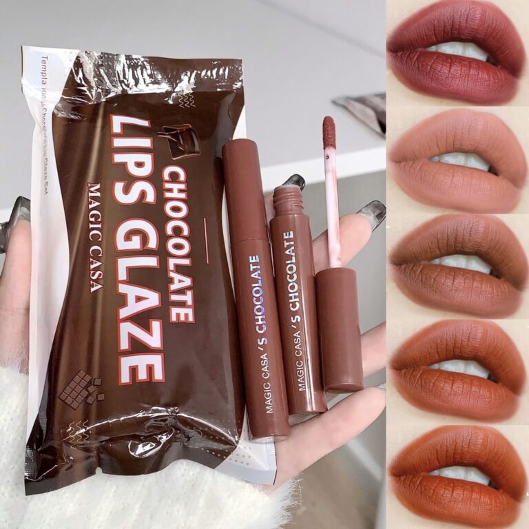 MAGIC CASA 5pcs Nude Velvet Makeup Lip Gloss Set ,