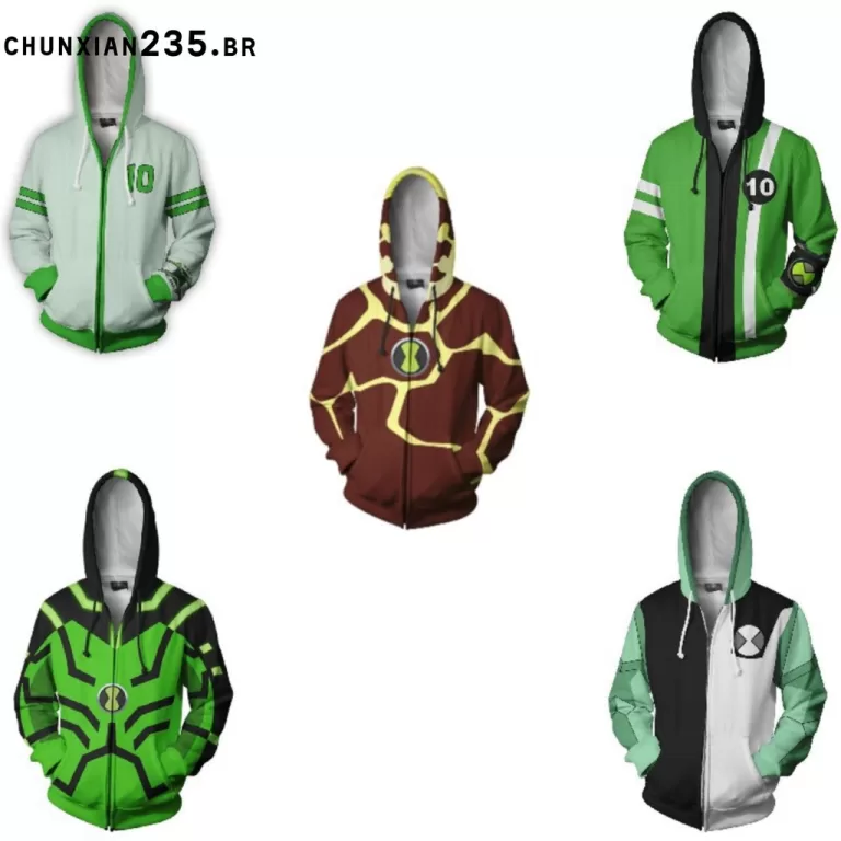 Moletom Ben 10 Ziper Capuz Jaqueta Estampado 3d Mo