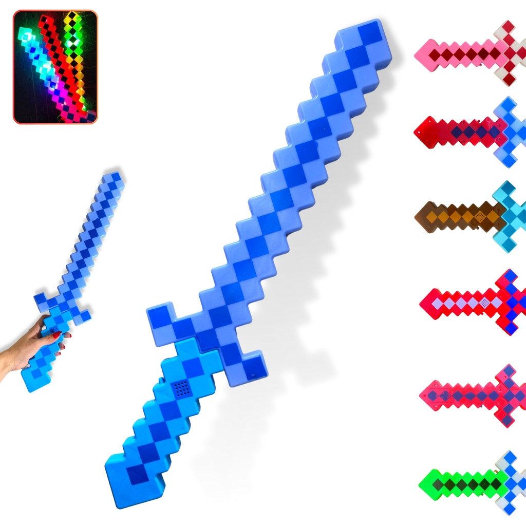 Espada De Brinquedo Com Som E Luz Diamante Ninja De Blocos