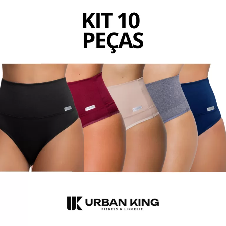 Kit 10 Calcinhas Cinta Modeladora Cós Alto Compre