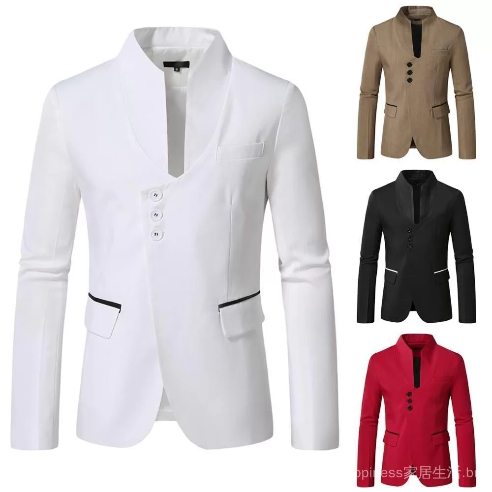 Envio em 24 horas  2025 Terno Casual Masculino com Gola Alta 9921-