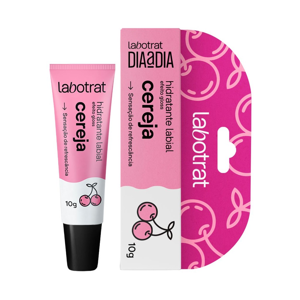 Hidratante Labial Cereja Efeito Gloss Nutre Labotrat 10g