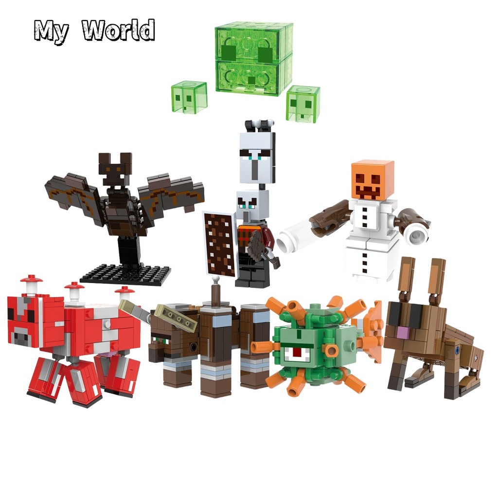 XH1584-XH1591 Animação de Jogo Série Meu Mundo Modelo de Blocos de Construção Montados Brinquedos Ed
