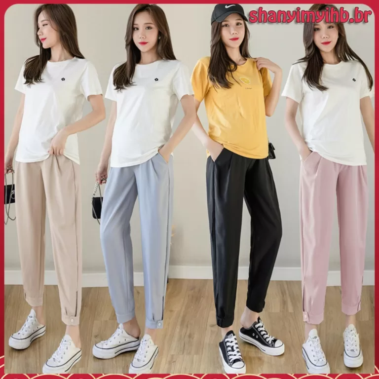 Calças De Maternidade Da Moda Verão Chiffon Fino