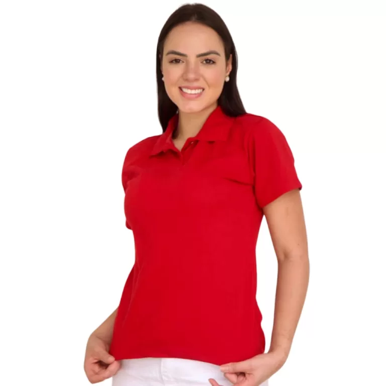 Camisa Pólo Feminina Em Algodão Poliéster Todos