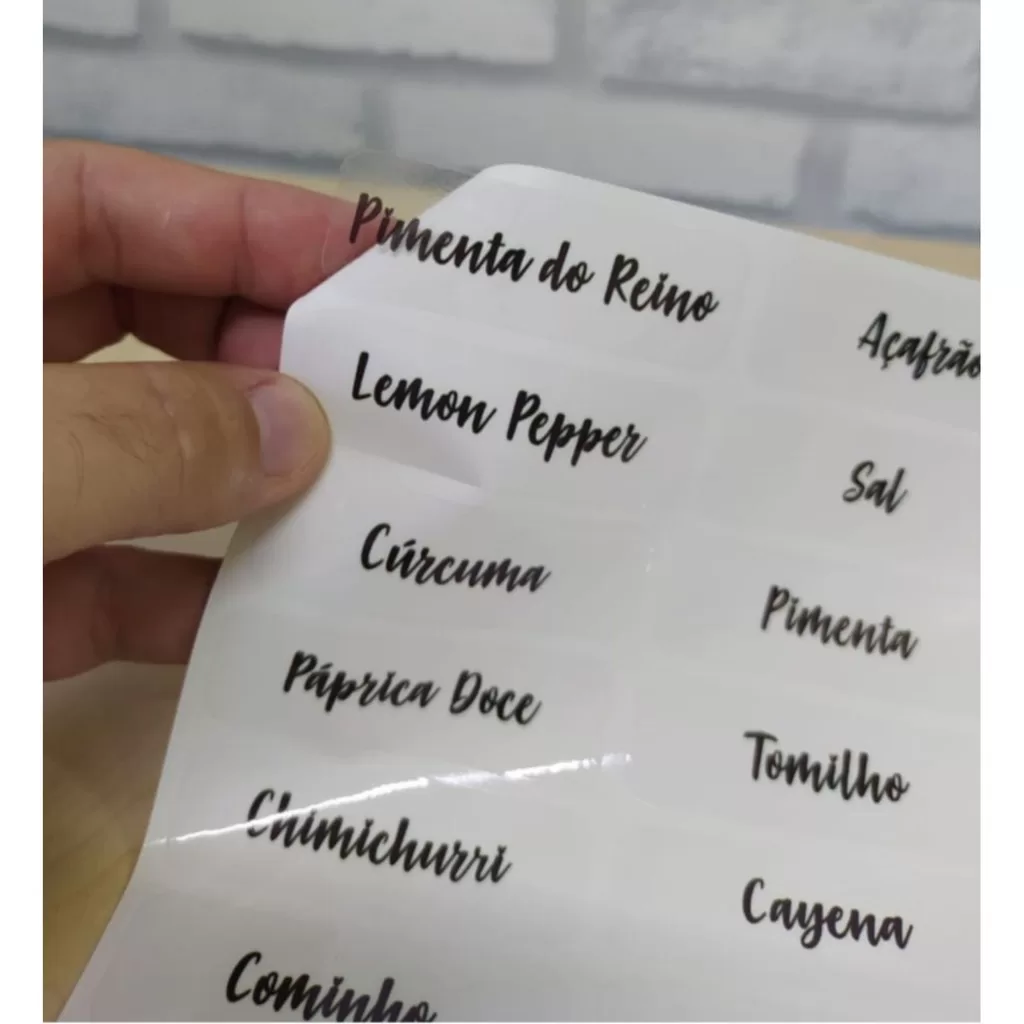 Adesivos Para Potes e Vidros de Temperos Vinil Transparente