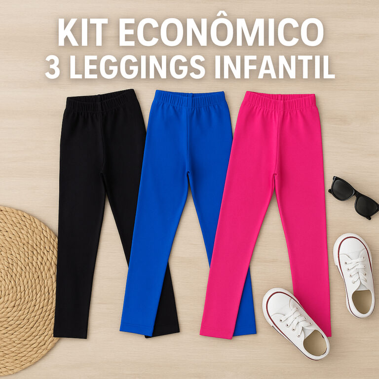 Kit 3 Calça Infantil Legging para Meninas Moderni