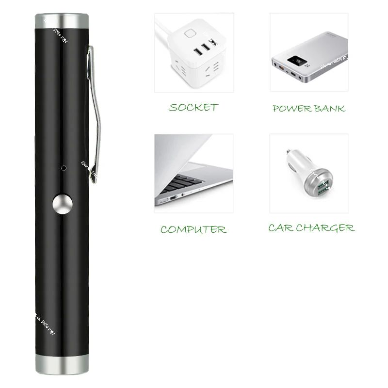 Caneta Apresentadora Sem Fio Profissional Hyperlink Control Clicker JLXC Com Ponteiro Laser Verde/Ve