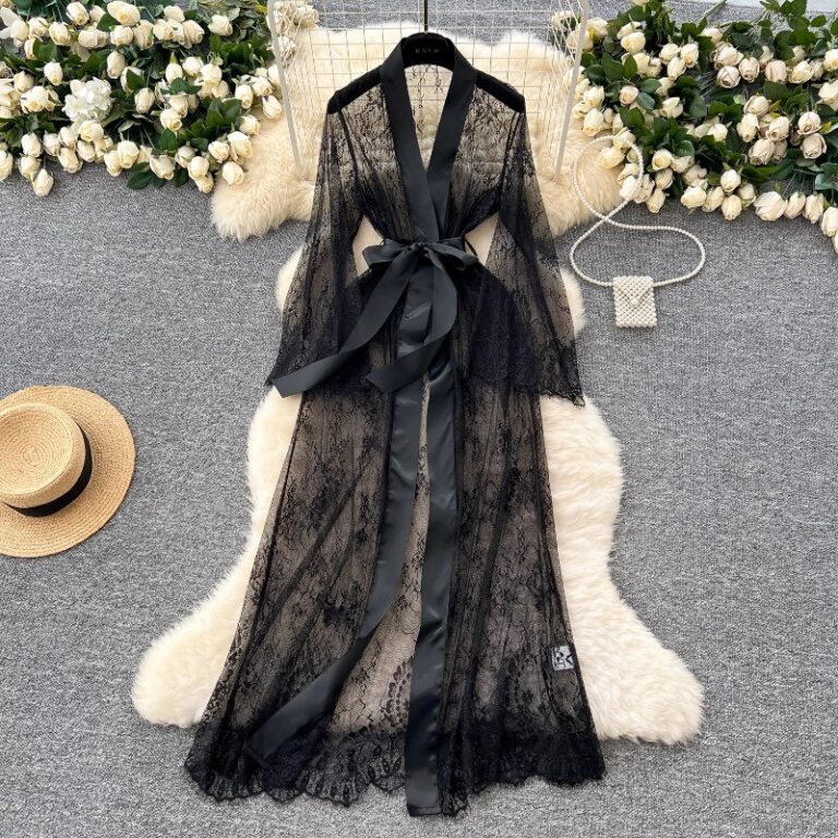 Mulheres Sexy Elegante Fino Xale Pijamas Roupão 2
