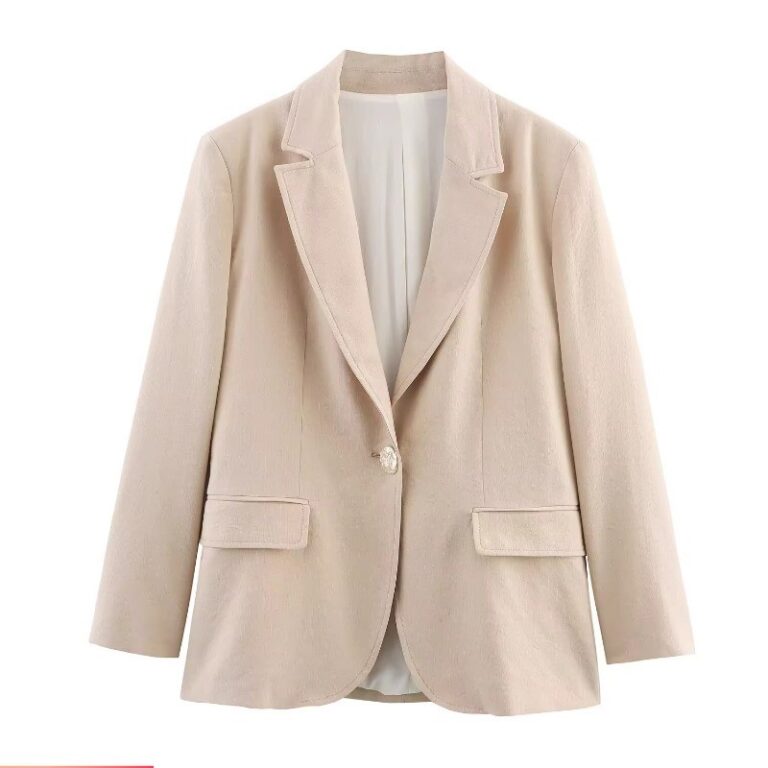 Blazer misturado de linho novo estilo feminino est