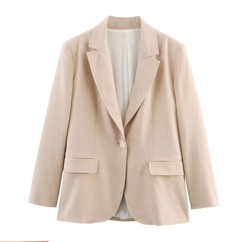Blazer misturado de linho novo estilo feminino estilo europeu americano 3478848