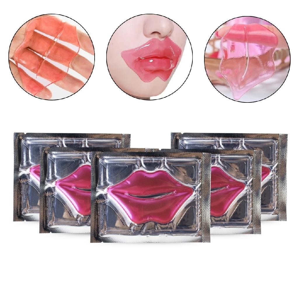 Kit 50 Máscara Labial Hidrogel Colágeno Adesivo Hidratante Boca Antioxidante Ácido Hialurônico