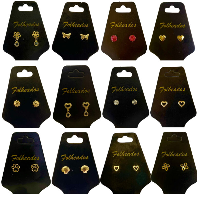 Brincos Femininos Pequenos Folheados a Ouro 18k Ki