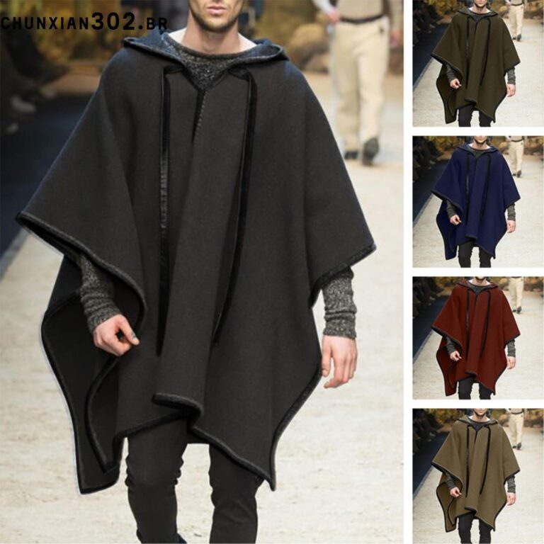 Poncho rua estilo capuz casaco outono inverno quen