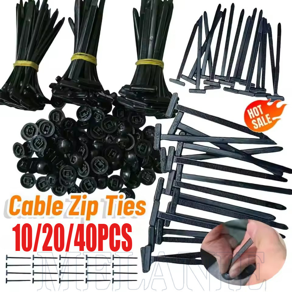 Fender 10-40 Pcs Fivela De Amarração De Cabo De Nylon Universal-Anéis De Fixação De Um Botão-Clipe D