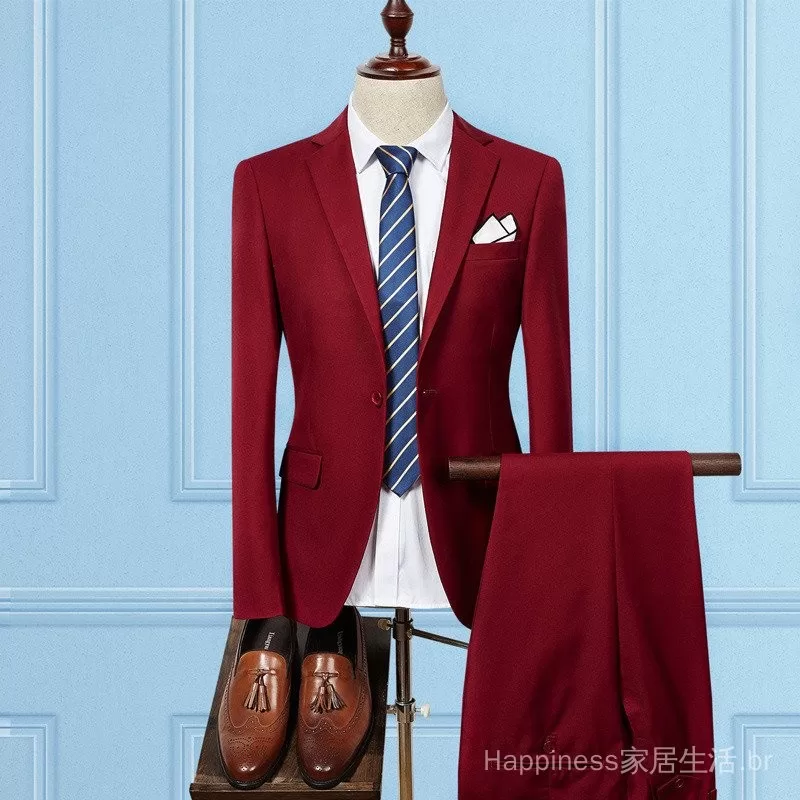 Envio em 24 horas  Terno Masculino de Negócios Casual Profissional Formal Estilo Coreano Conjunto d