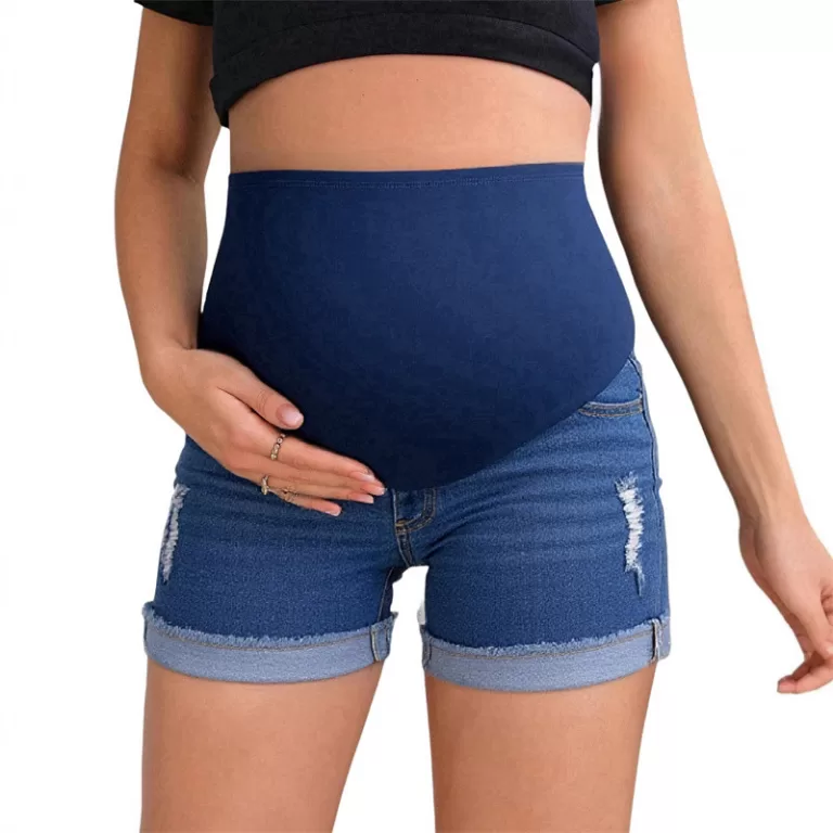 Shorts De Maternidade Jeans , Suporte Para Barriga