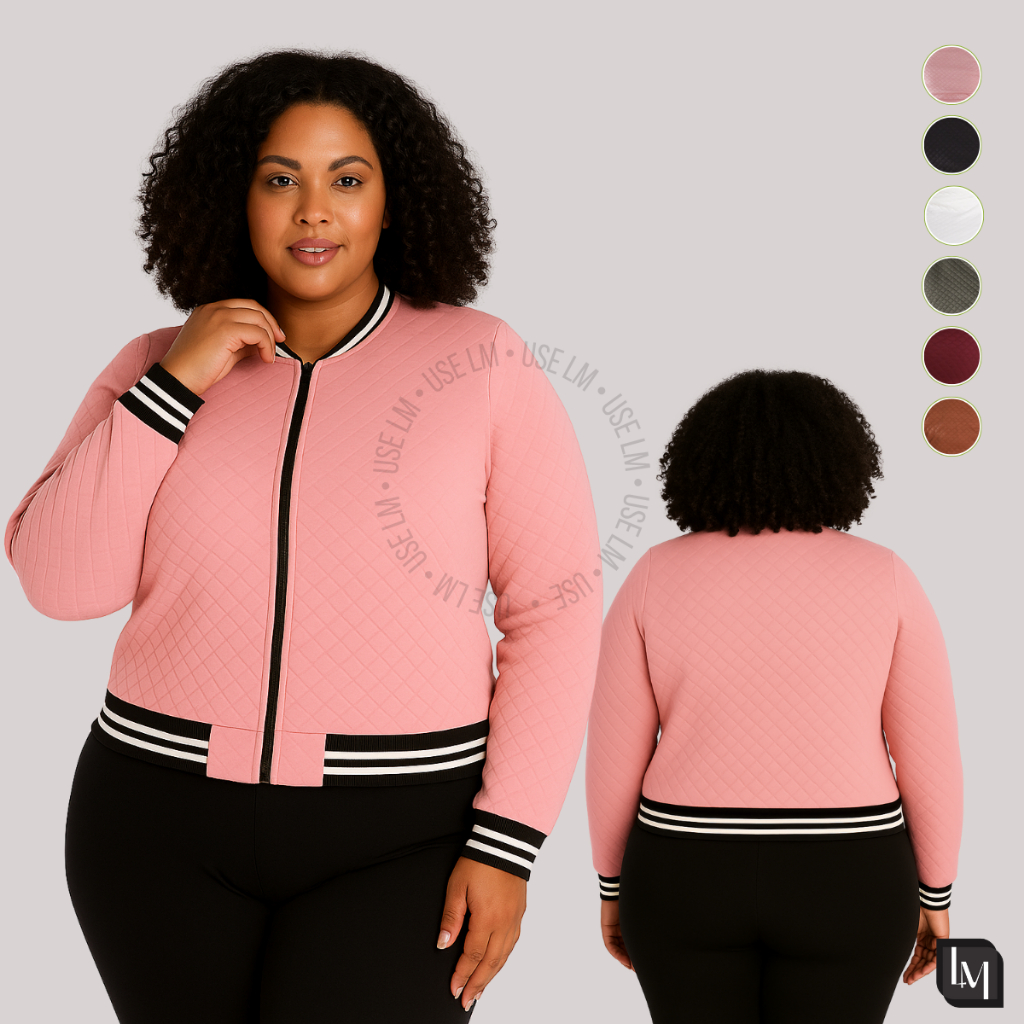 Jaqueta Bomber Blusa Feminina Casaco Plus Size Com Ziper Inverno Super Promoção
