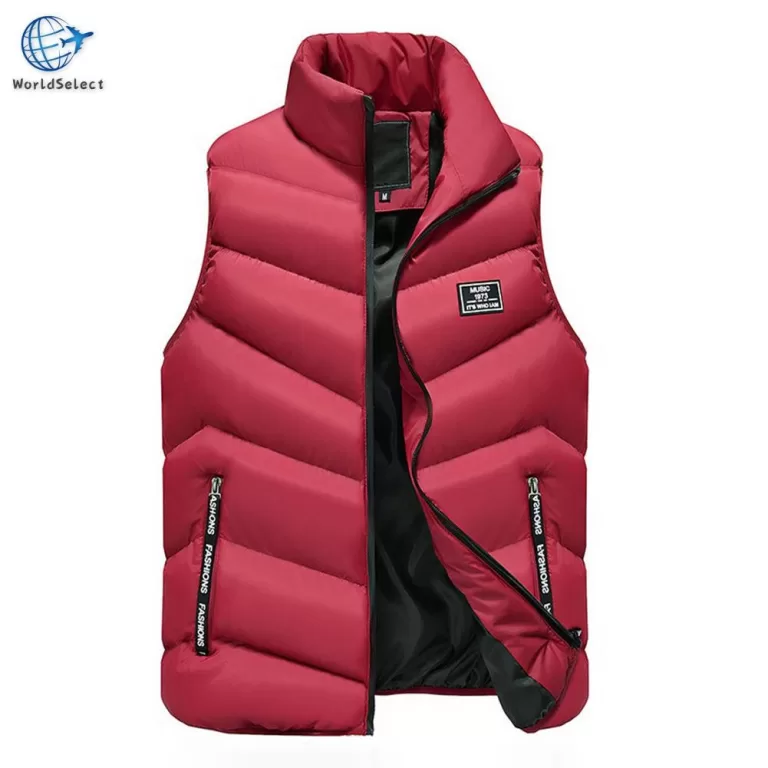 Colete Masculino De Inverno Com Zíper E Design , 