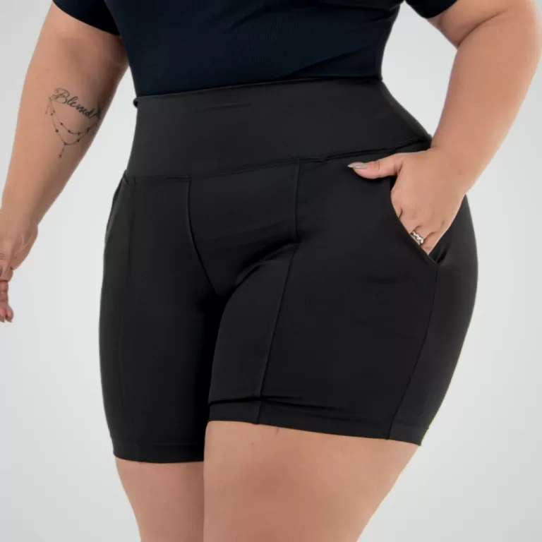 Bermuda Bolso Faca Plus Size Feminino Cintura Alta