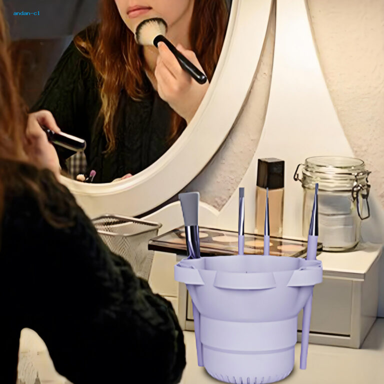 Foldable Makeup Brush Cleaning Cup Pad Portable Si