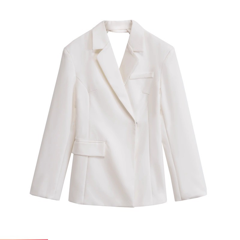 Estilo europeu americano feminino novo estilo elegante temperamento simples All-Match Sexy volta oco