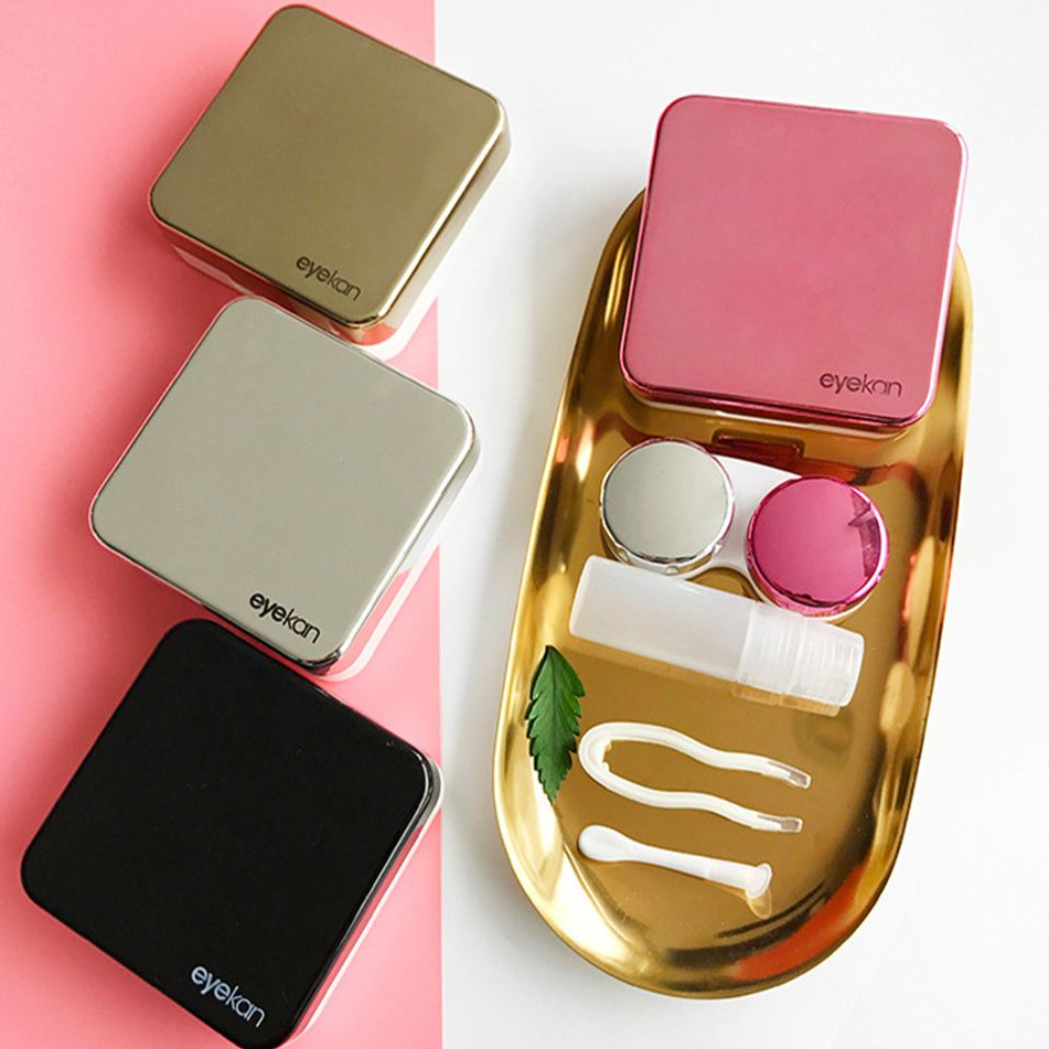 Estojo Para Lentes De Contato Com Ventosa aplicadora, Pinça e Espelho – Case – Kit viagem