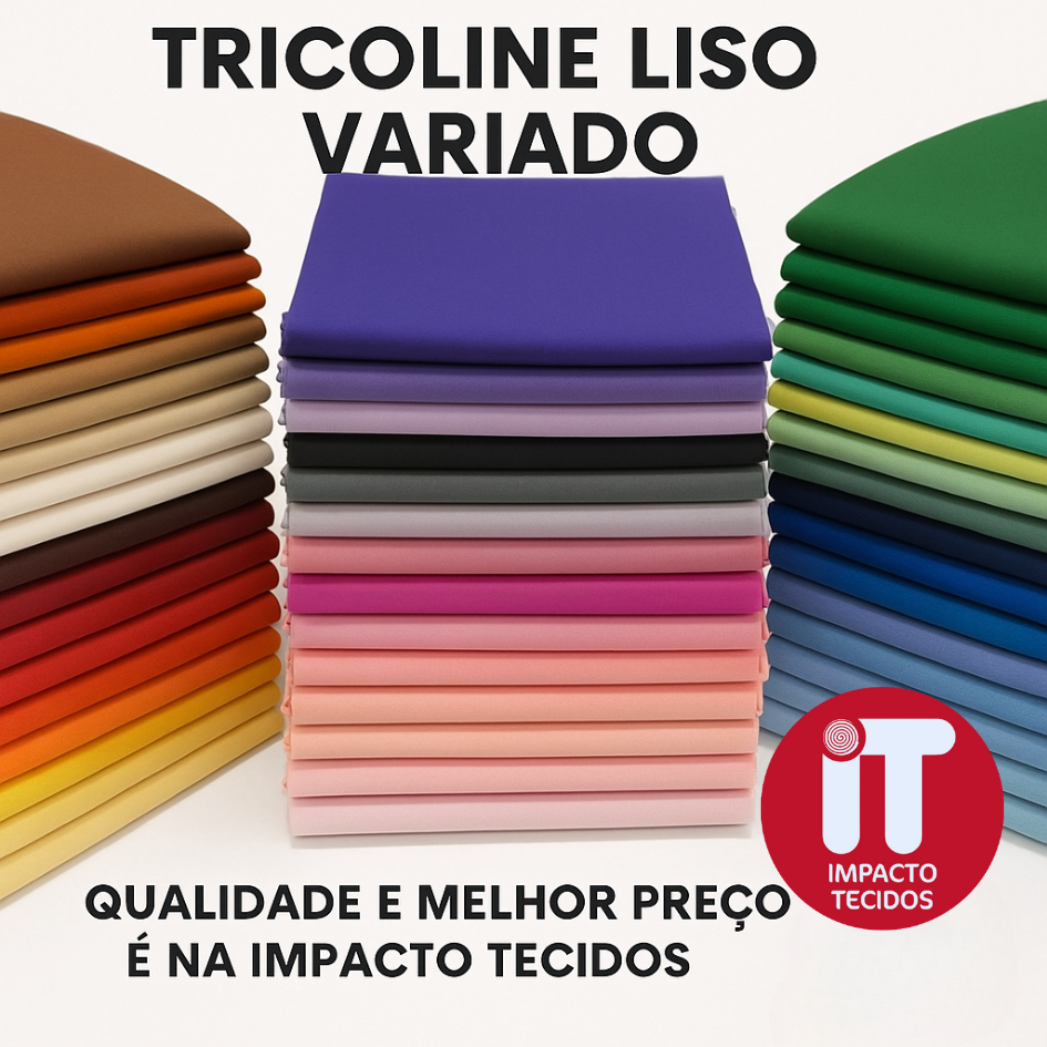 Promoção Tricoline Liso Premium 50cm x 1,5 100%algodão Varias cores  Patchwork e costura criativa