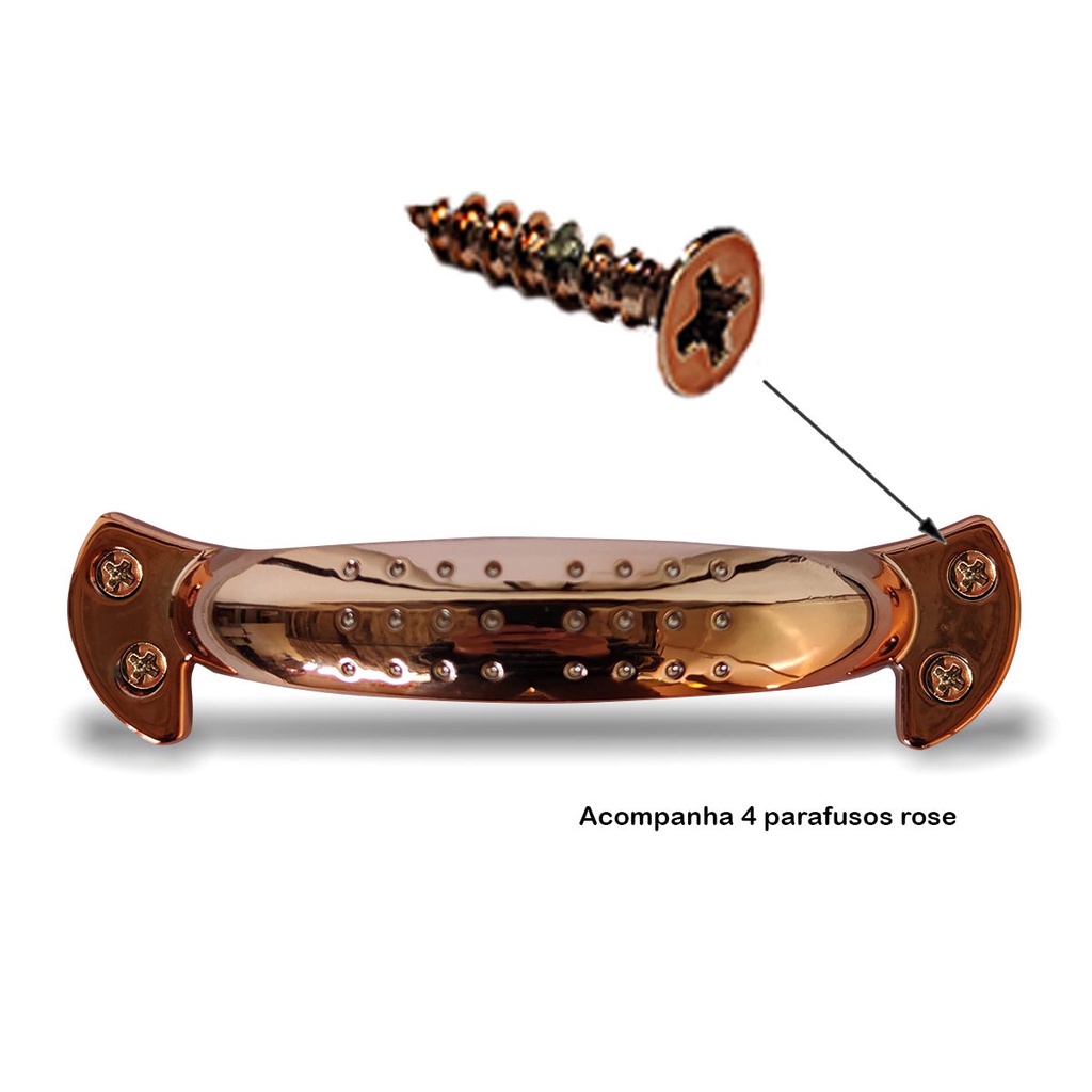2 Puxador Alça Criativa Rose 4 Furos Comprimento 142mm DZ 28