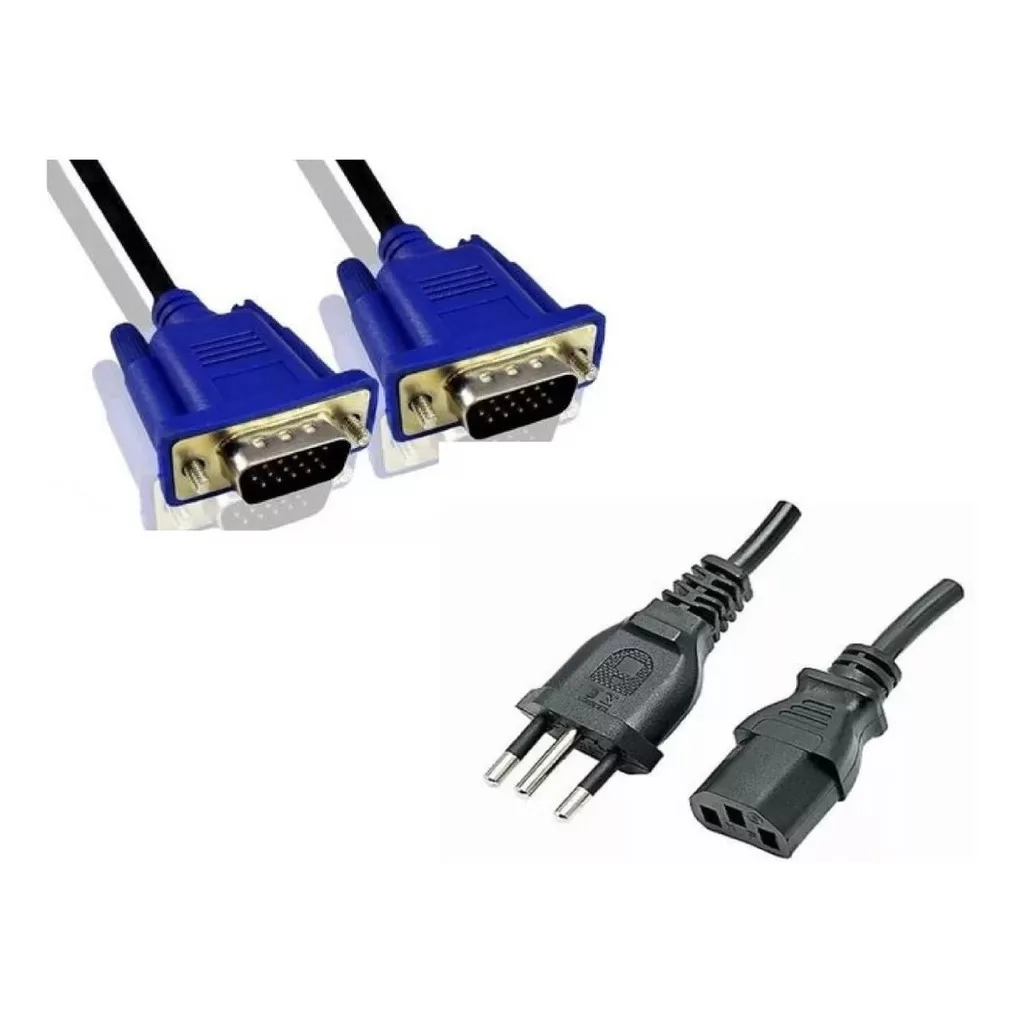 1 CABO VGA M/M BLINDADO 1.5M + 1 CABO FORÇA DESKTOP ATX 1.5M