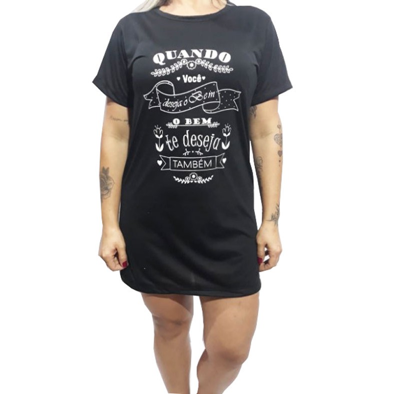 Camisão Meia Manga Preto