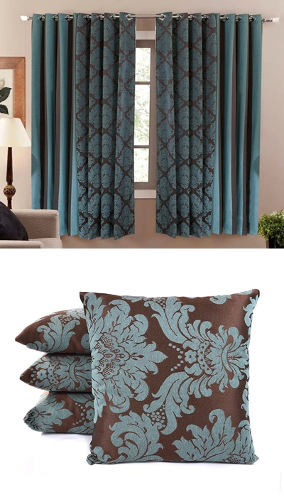 Kit Cortina Duo 2,60m X 1,80m Com 4 Almofadas de Z