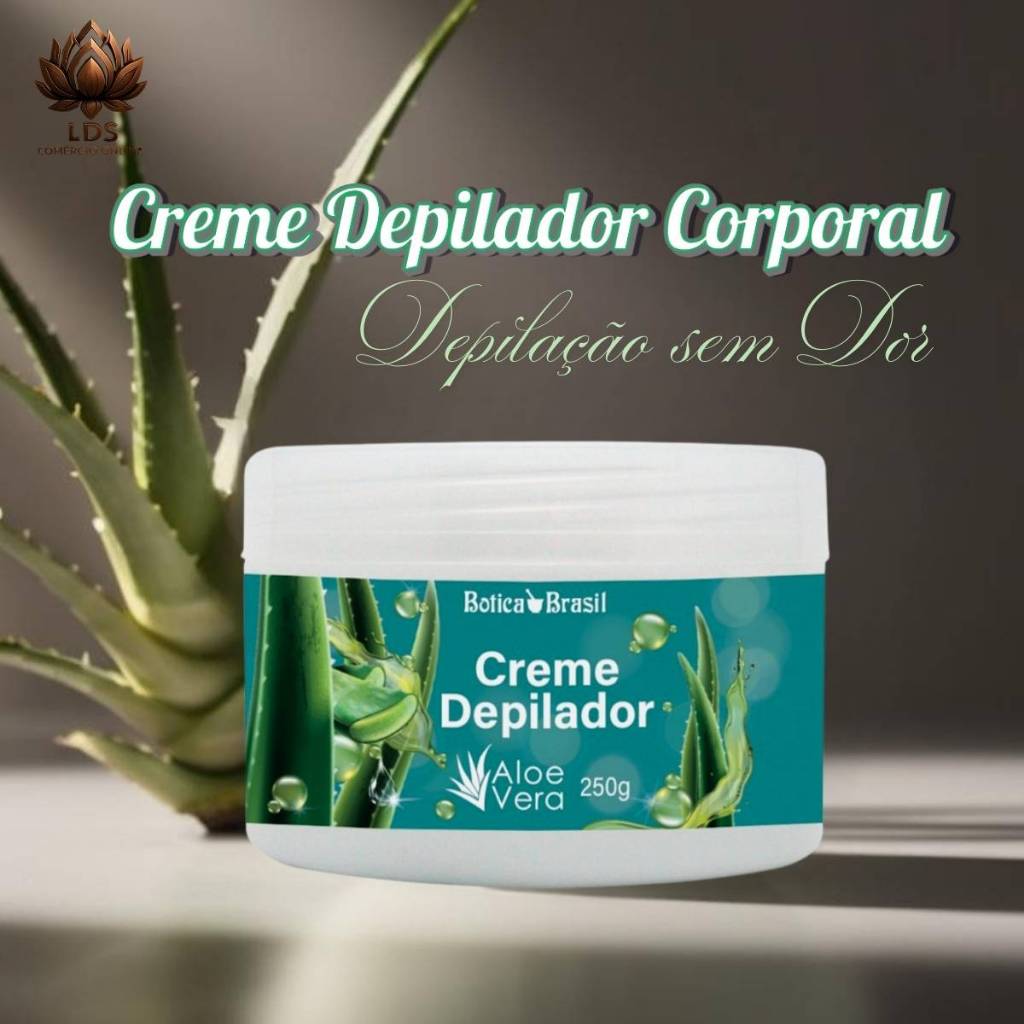 Creme Depilatório Corpo Pernas Axilas Virilhas Rosto Depilação Depilador com Aloe Vera 250g