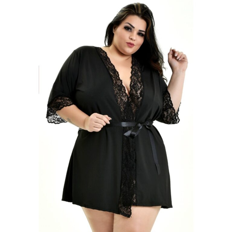 Robe Roupão Plus Size Feminino Noiva Linha Noite