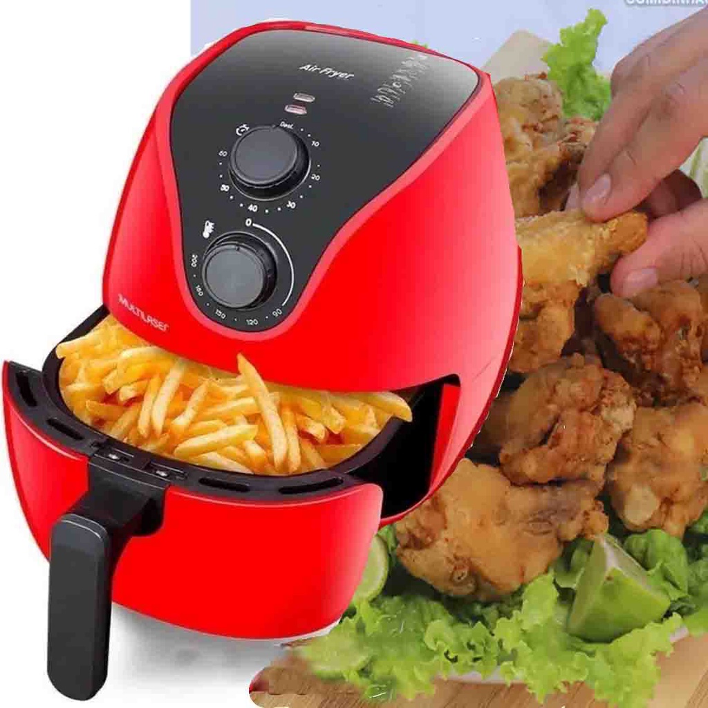 Fritadeira Sem Óleo Multilaser air fryer 4 litros Ce083 Vermelha 110v