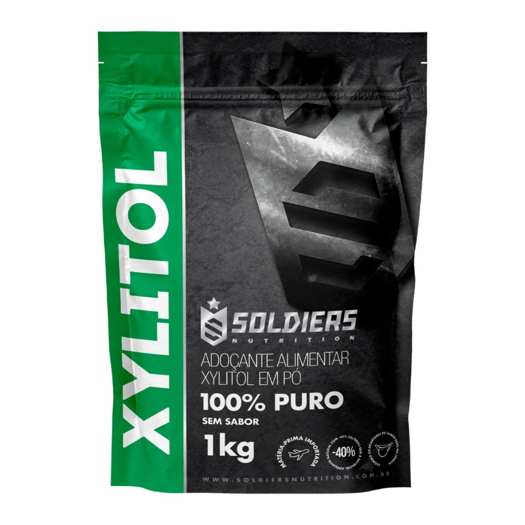 Xylitol 1kg 100% Puro Soldiers Nutrition Ingrediente Natural Adoçante Alimentação Saudável