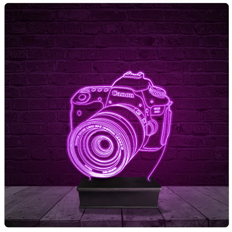 Luminária e Abajur Acrílico Led – Câmera Canon Fotografia