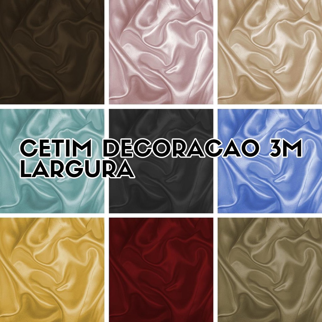 6 Metros Tecido Cetim de Decoracao 3m de Largura (6m x 3,00m)