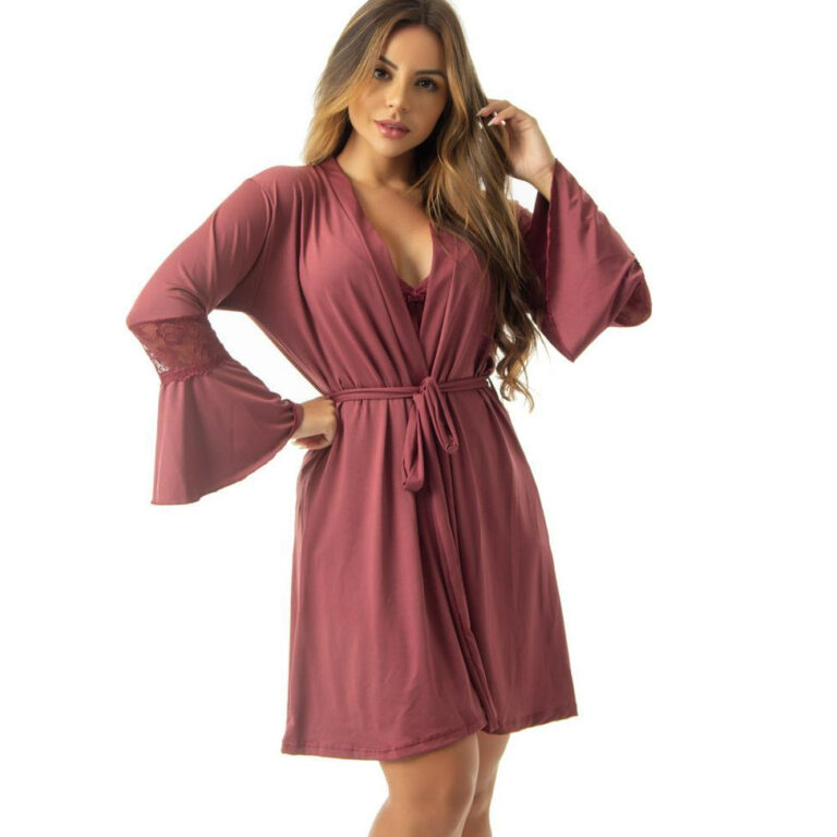 Robe Feminino Maravilhoso de Manga Longa Scarllet